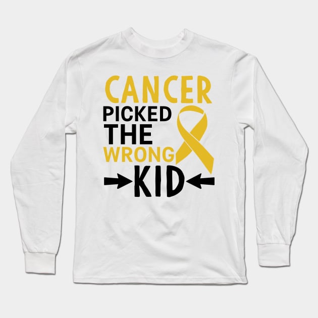 Cancer Picked The Wrong Kid Long Sleeve T-Shirt by Mesyo